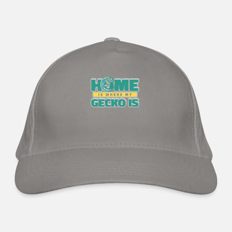 Home Is Where My Gecko Is Crested Lizard Leopard Organic Baseball Cap