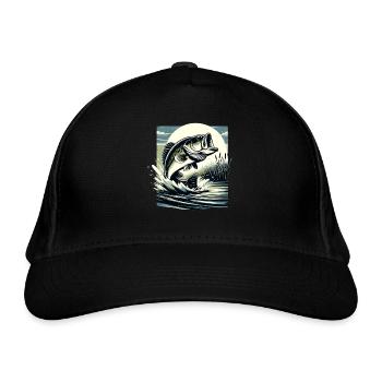 Bass Fish - Organic Baseball Cap - black - Front