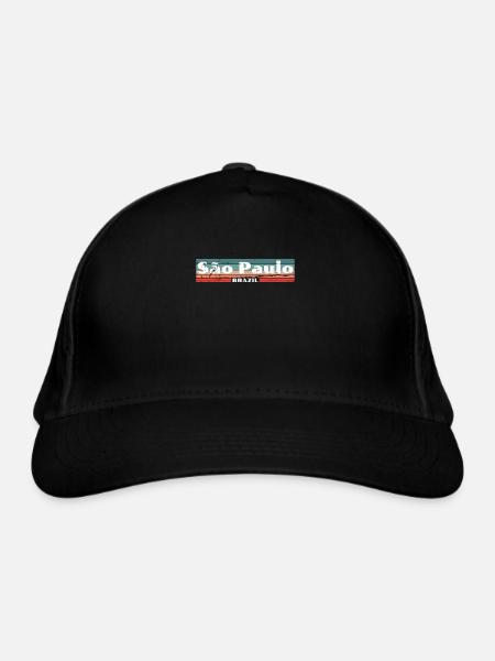 São Paulo Brazil Vintage Brasilien Retro - Organic Baseball Cap - black - Front