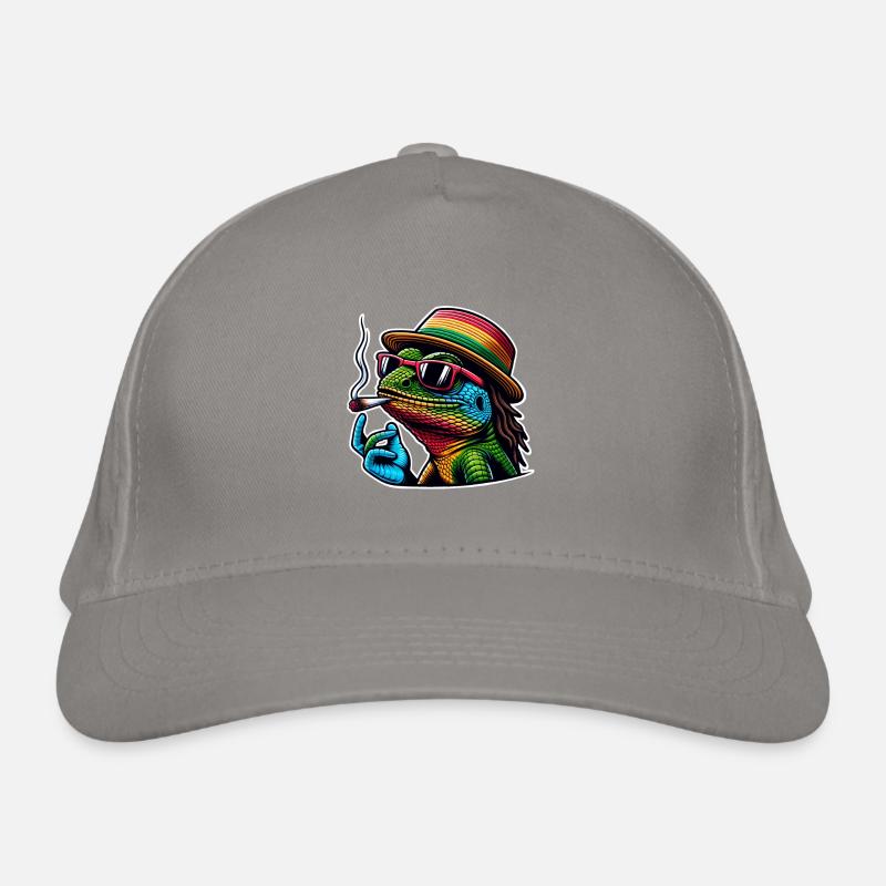 Lizard Smoking Cannabis Organic Baseball Cap