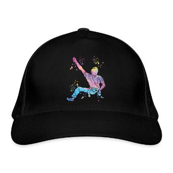 Boulderer Colorsplash Boulder Bouldern - Bio-Baseballkappe - Schwarz - Vorne