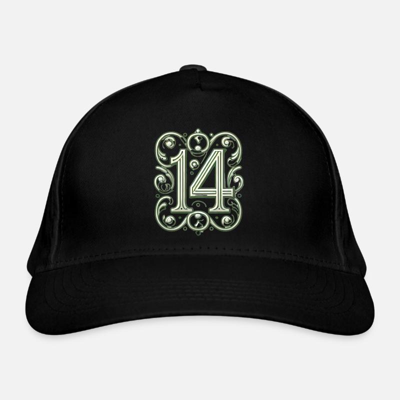 Design élégant orné numéro 14 Casquette classique bio