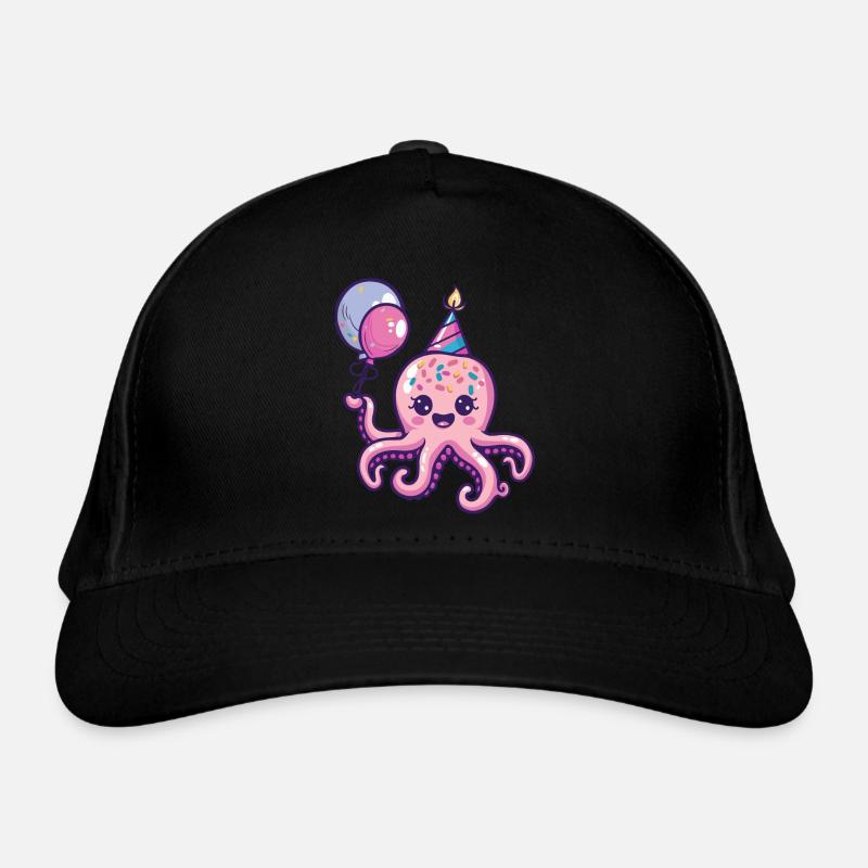 Octopus Birthday Comic Cute Organic Baseball Cap