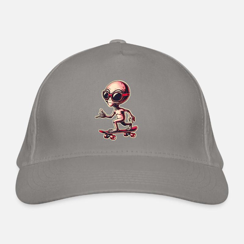 Alien Skateboard Skater Organic Baseball Cap