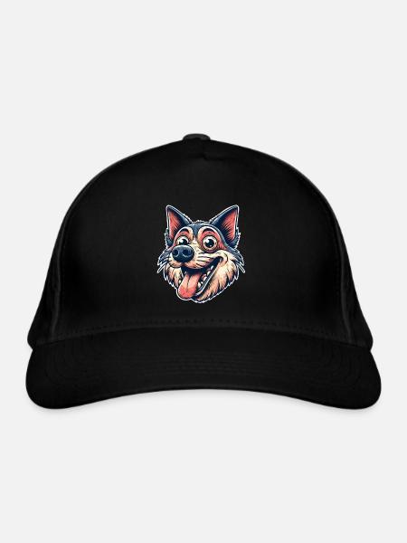 Hund - Bio-Baseballkappe - Schwarz - Vorne