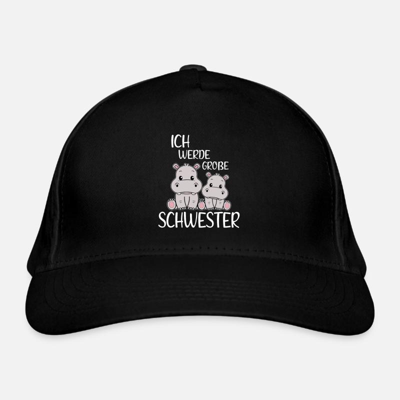Ich werde große Schwester Süße Nilpferd Mädchen Bio-Baseballkappe