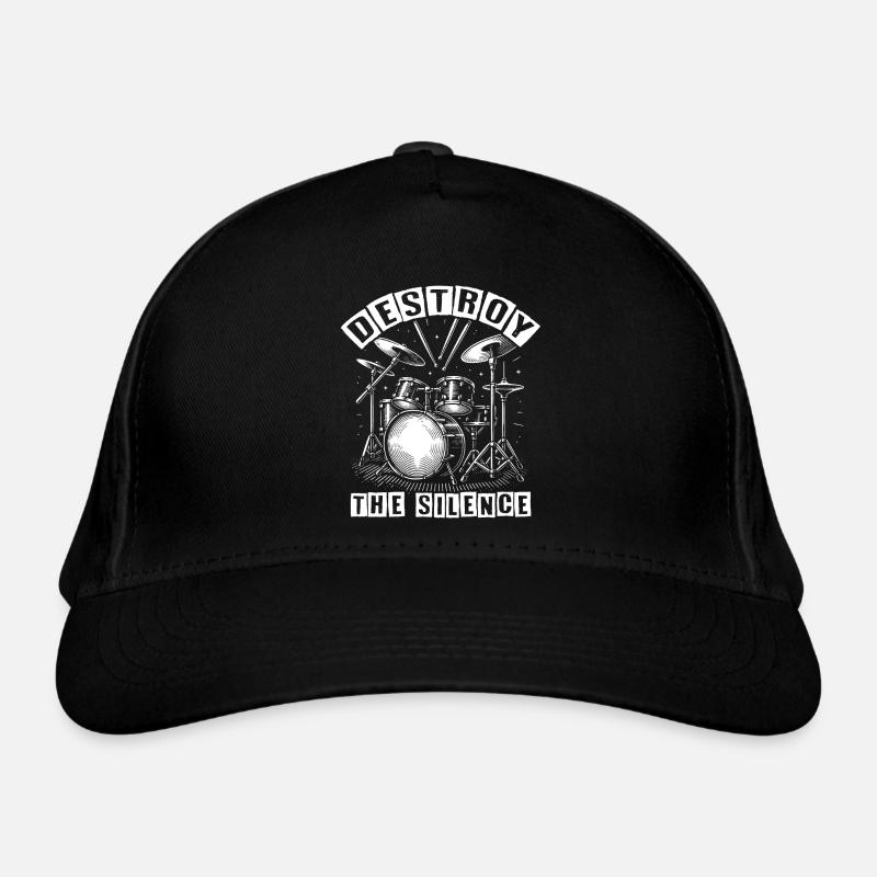 Drums Drummer Destroy Silence Rockband. Organic Baseball Cap