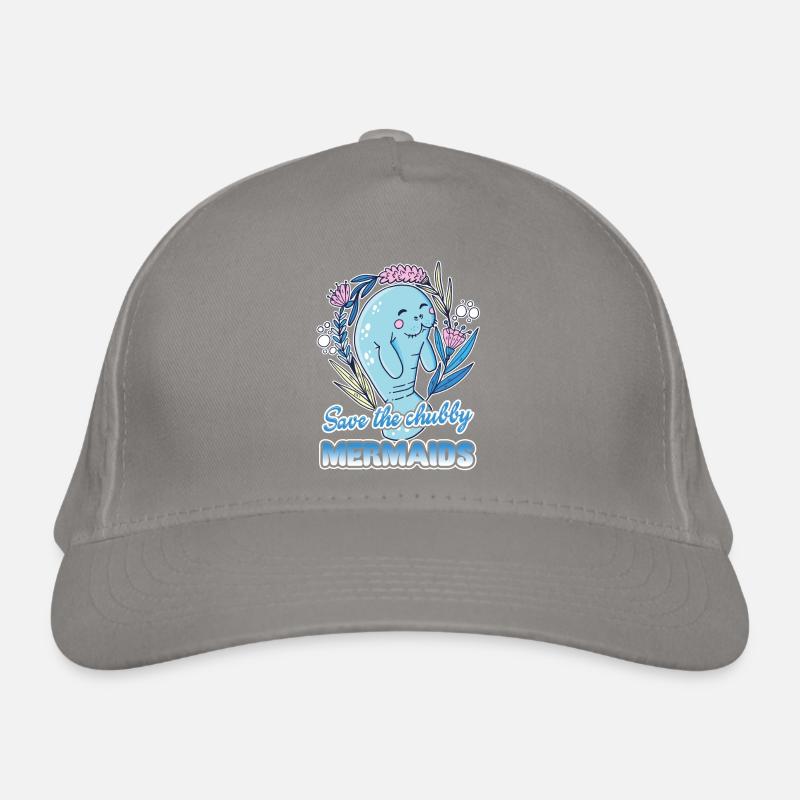Manatee Save Chubby Mermaids Organic Baseball Cap