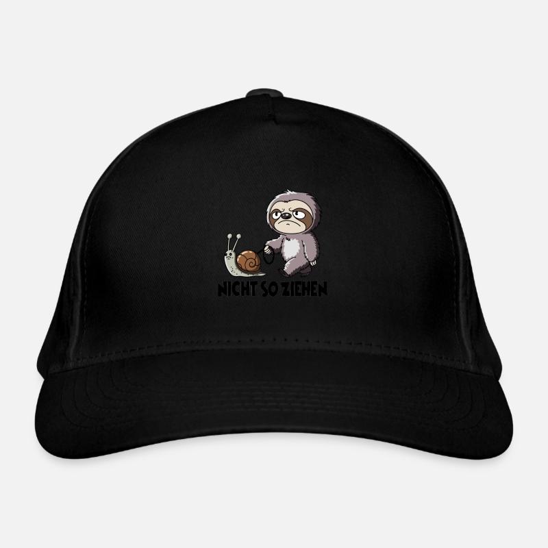 Not so pull sloth with snail humor Organic Baseball Cap