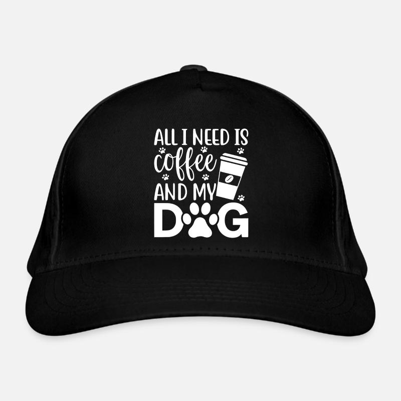 Kaffe og hund elsker design - Øko-baseballcap - sort