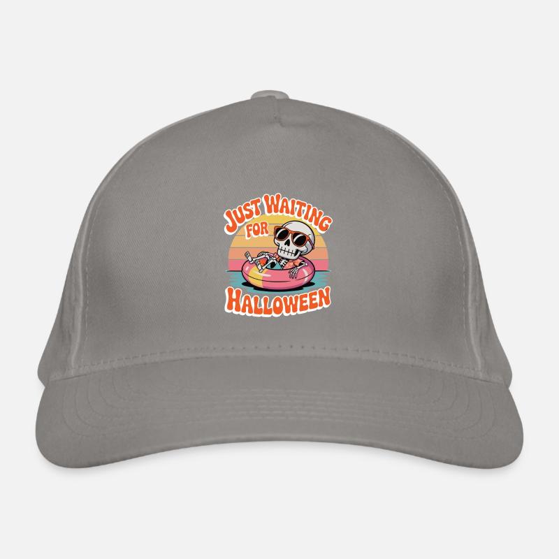 Chill Skelett Halloween Vibes Bio-Baseballkappe