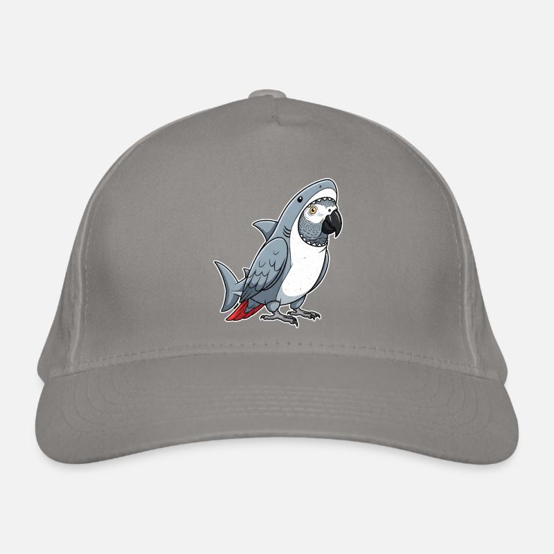 Cartoon Graupapagei Haifisch Kostüm Bio-Baseballkappe