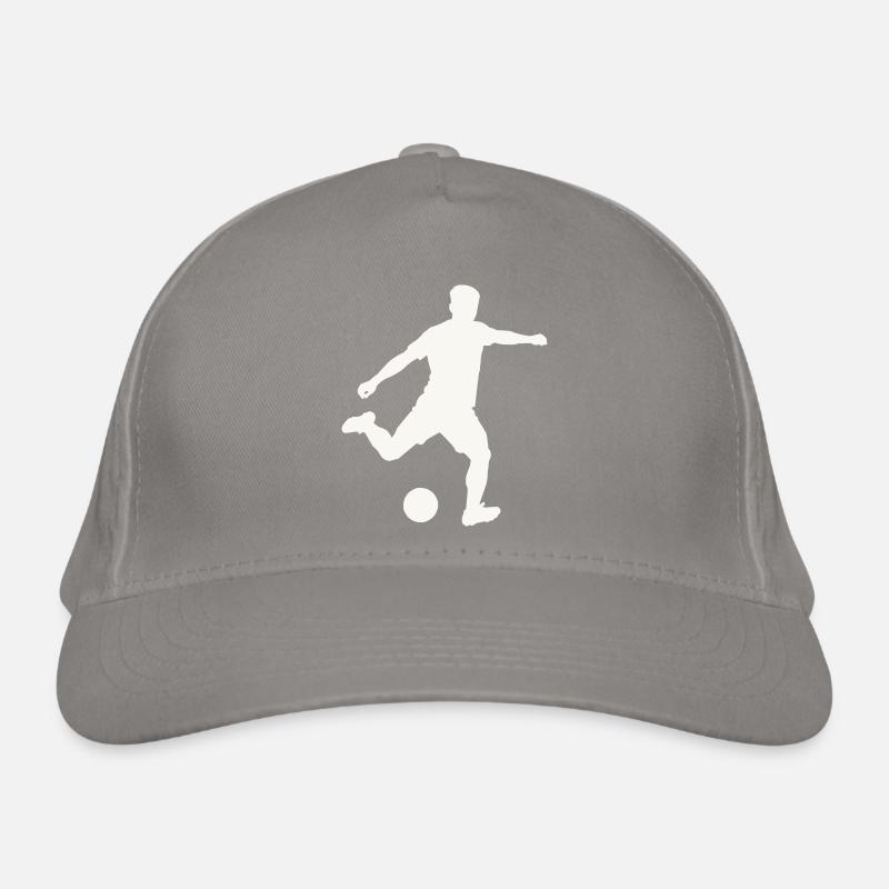 Kicker-Silhouette in Bewegung Bio-Baseballkappe