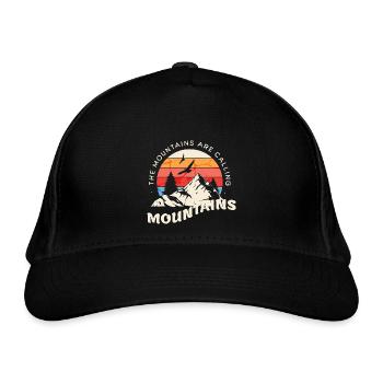 Montagnes montagnes - Casquette classique bio - noir - Devant