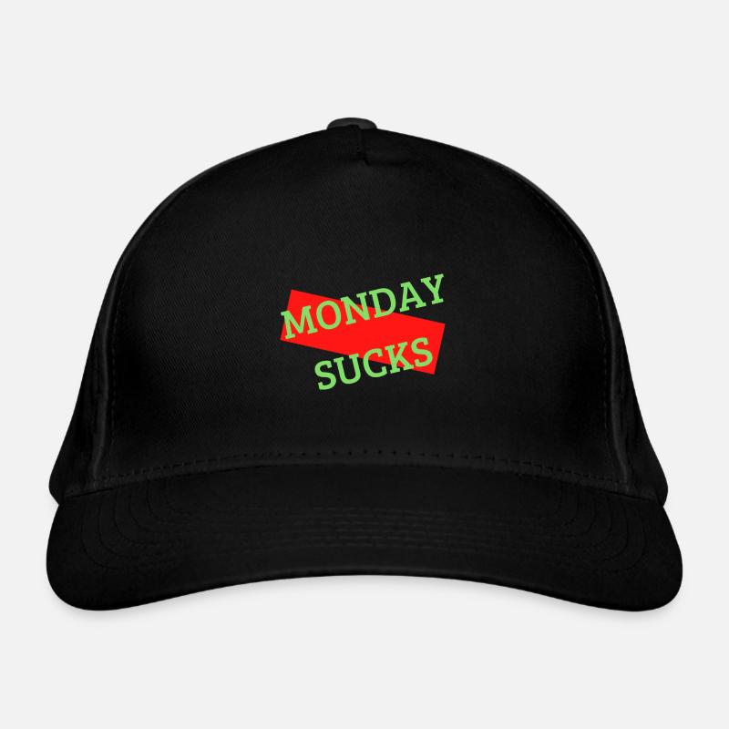 Monday sucks - Bio-Baseballkappe - Schwarz
