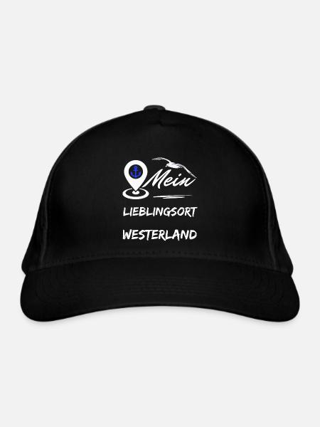Westerland mein Lieblingsort-Lieblingsinsel Sylt - Bio-Baseballkappe - Schwarz - Vorne