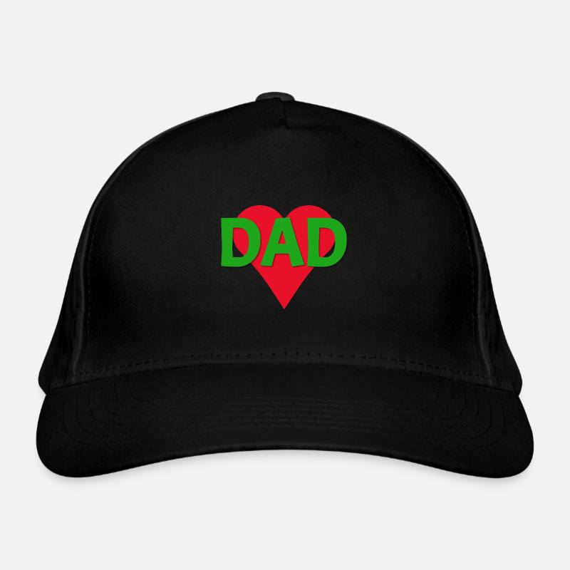 Dad with a red heart Organic Baseball Cap
