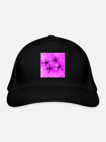 4 STARS SMILING LILAC - Organic Baseball Cap - black - Front