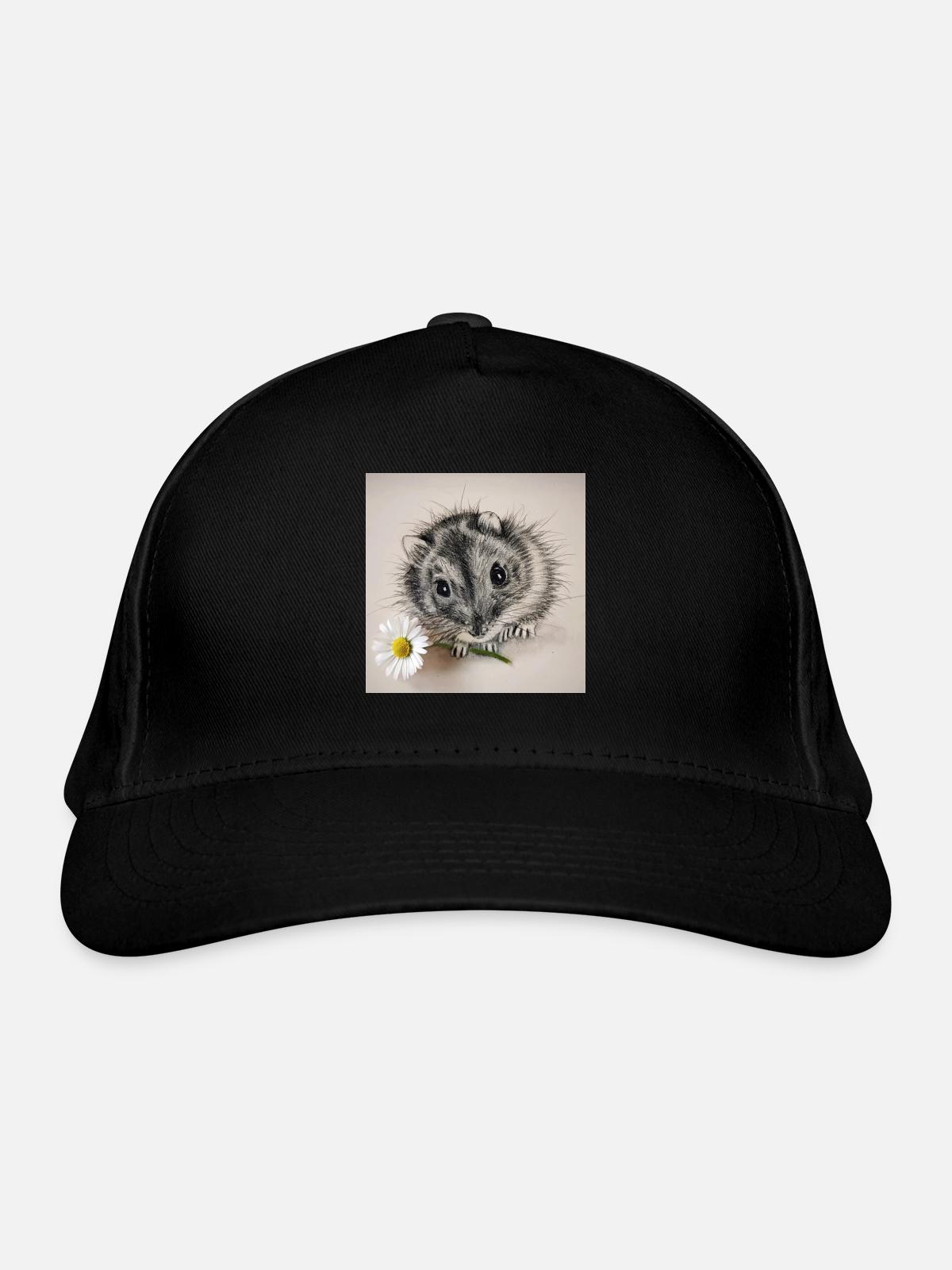Hamster - Organic Baseball Cap - black - Front