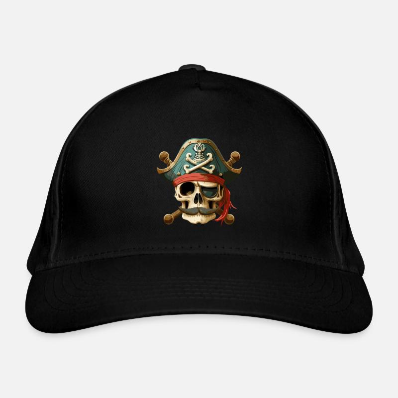 Pirate Captain Skull & Bones Organic Baseball Cap