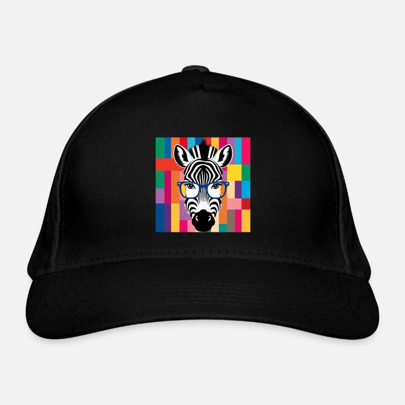 Zebra Cool with Glasses Colorful Organic Baseball Cap