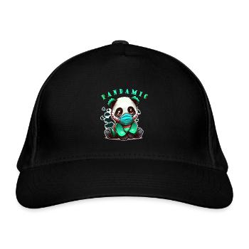 Panda-Pandamic Cute Sitting - Organic Baseball Cap - black - Front