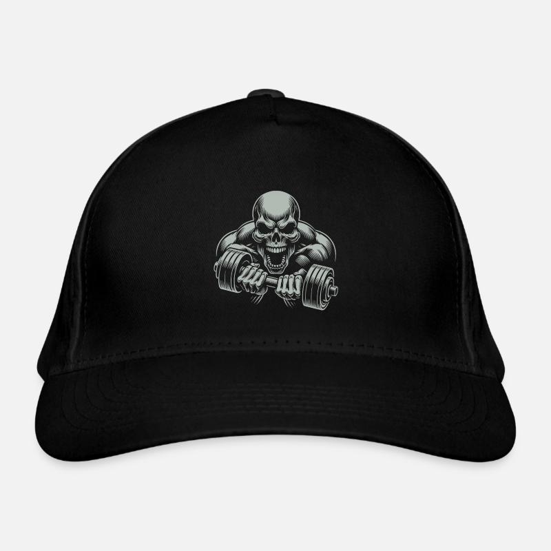 No Limit hartes Workout Skull mit Hantel Bio-Baseballkappe