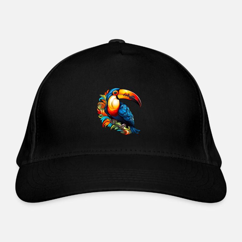 Toucan on variegated leaves Organic Baseball Cap