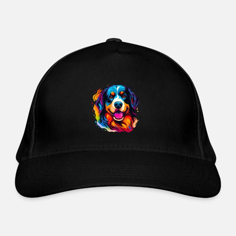Berner Sennenhund in Regenbogenfarben Bio-Baseballkappe