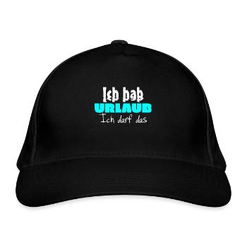 Ich hab Urlaub - Bio-Baseballkappe - Schwarz - Vorne
