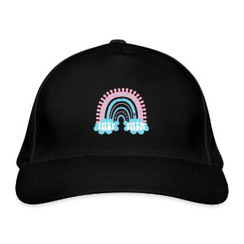 Sie Sie Trans Pronouns Transgender Boho Regenbogen - Bio-Baseballkappe - Schwarz - Vorne