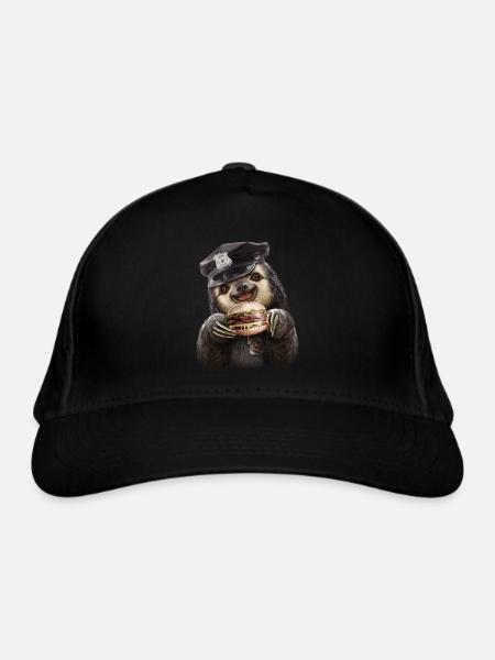 BURGER COP - Organic Baseball Cap - black - Front