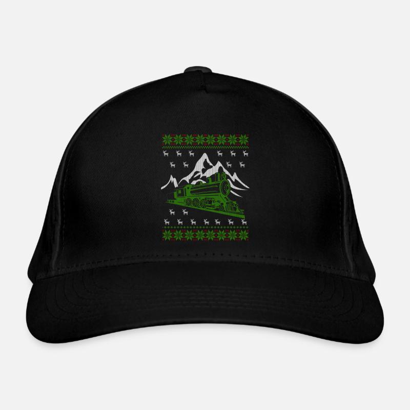Train ferroviaire laid de Noël Jumper Casquette classique bio