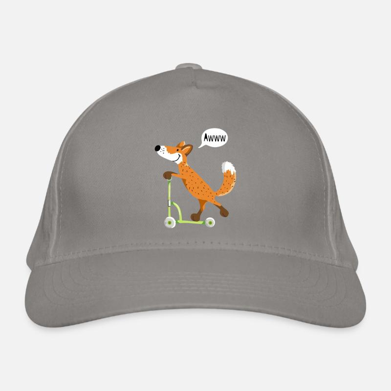 renard rusé peu avec son scooter vert Casquette classique bio