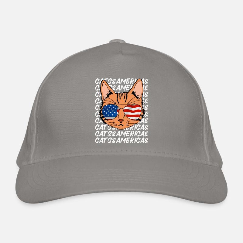 Chat avec lunettes de soleil Etats-Unis Amour du chat Casquette classique bio