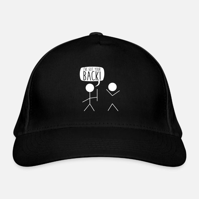 I've Got Your Back Funny Stick Figure Gift - Organic Baseball Cap - black