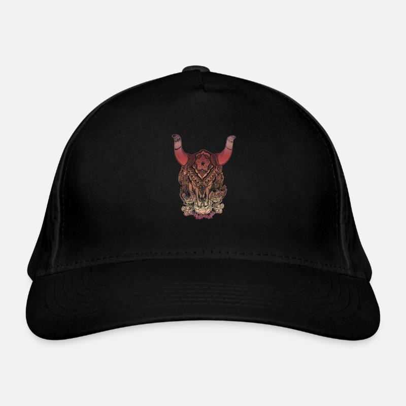 Indianer Ureinwohner Totenkopf Native Büffel Bio-Baseballkappe