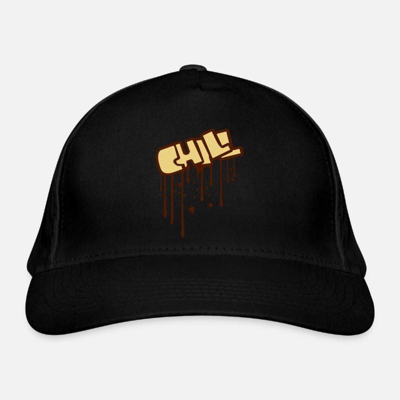 graffiti drops spray stamp text chill sloth Organic Baseball Cap
