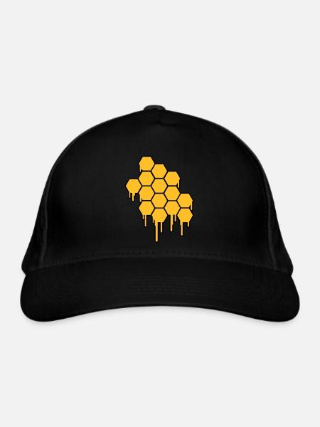 Honeycombs Pattern - Organic Baseball Cap - black - Front