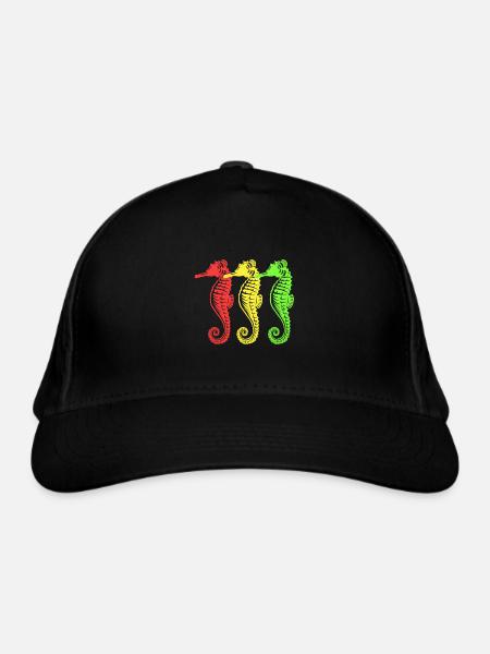 Hippocampe - Casquette classique bio - noir - Devant