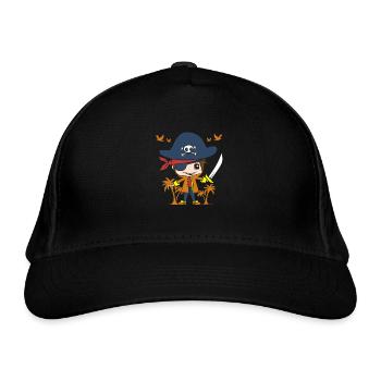 Pirat Süßer Kleiner Junge Pirats Piraten Kleines - Bio-Baseballkappe - Schwarz - Vorne
