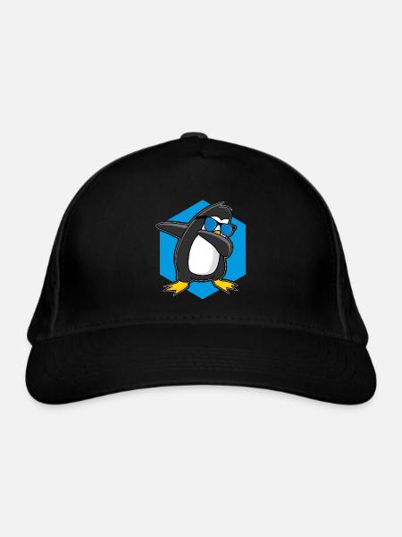 Tanzender Pinguin - Bio-Baseballkappe - Schwarz