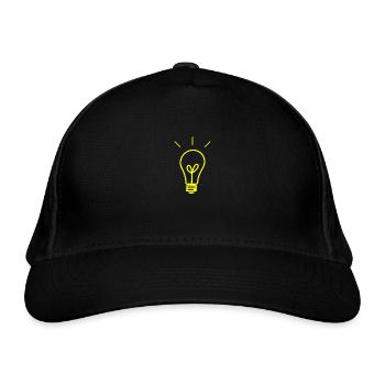 Light Bulb Enlightenment Electrician Electricity - Organic Baseball Cap - black - Front