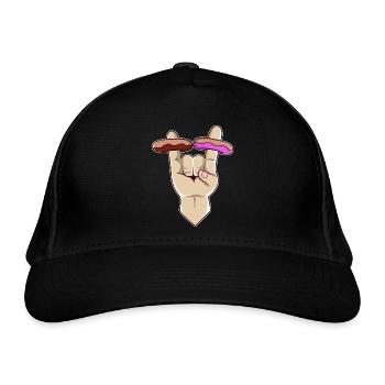 Design Rock n Roll Donut Double Queen - Casquette classique bio - noir - Devant