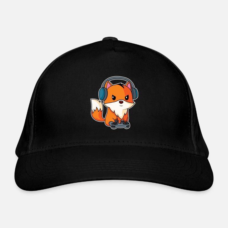 Gaming Fuchs - Spieler Fuchs - Bio-Baseballkappe - Schwarz