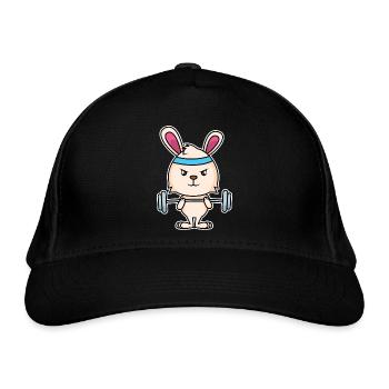 Fitness Bunny - Organic Baseball Cap - black - Front