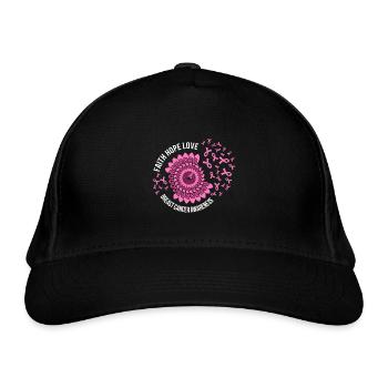 Faith Hope Love Breast Cancer Awareness - Bio-Baseballkappe - Schwarz - Vorne