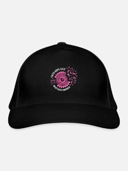 Cancer du sein Diagnostic de cancer - Casquette classique bio - noir - Devant