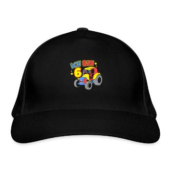 I am 6th tractor 6th birthday boy - Organic Baseball Cap - black - Front