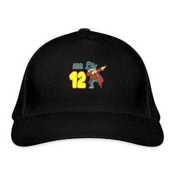 Arr 12. Geburtstag Betupfen Pirat Jungen Zwölf 12 - Bio-Baseballkappe - Schwarz - Vorne